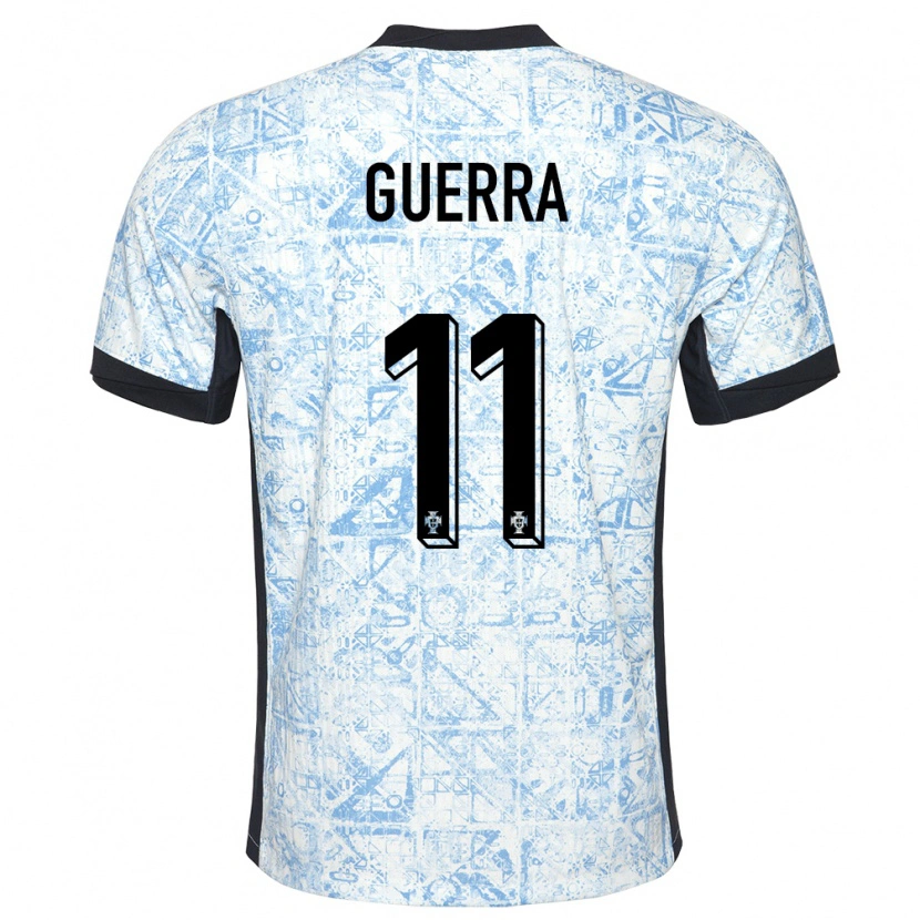 Danxen Mujer Camiseta Portugal Gustavo Guerra #11 Crema Azul 2ª Equipación 24-26 La Camisa México