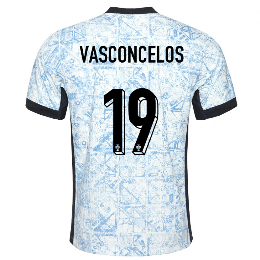 Danxen Mujer Camiseta Portugal Vasconcelos #19 Crema Azul 2ª Equipación 24-26 La Camisa México