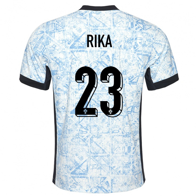 Danxen Mujer Camiseta Portugal Rika #23 Crema Azul 2ª Equipación 24-26 La Camisa México