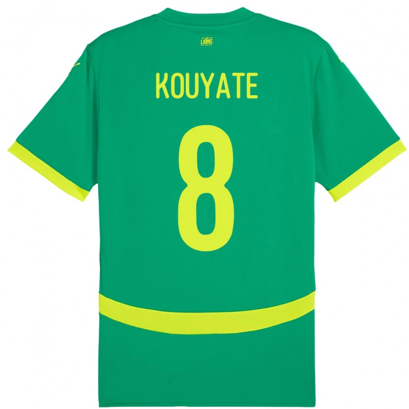 Danxen Mujer Camiseta Senegal Cheikhou Kouyate #8 Verde 2ª Equipación 24-26 La Camisa México