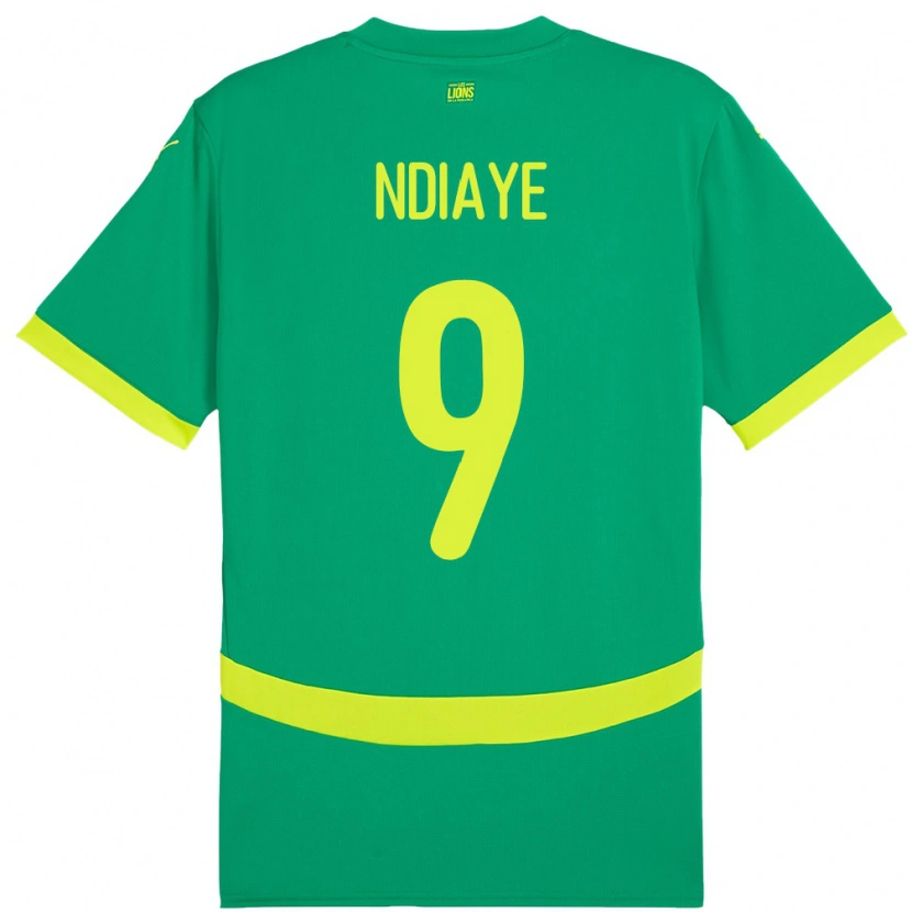 Danxen Mujer Camiseta Senegal Nguenar Ndiaye #9 Verde 2ª Equipación 24-26 La Camisa México