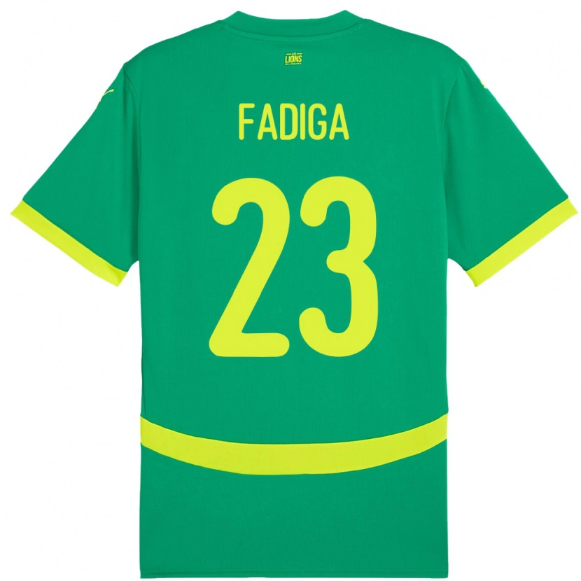 Danxen Mujer Camiseta Senegal Noah Fadiga #23 Verde 2ª Equipación 24-26 La Camisa México