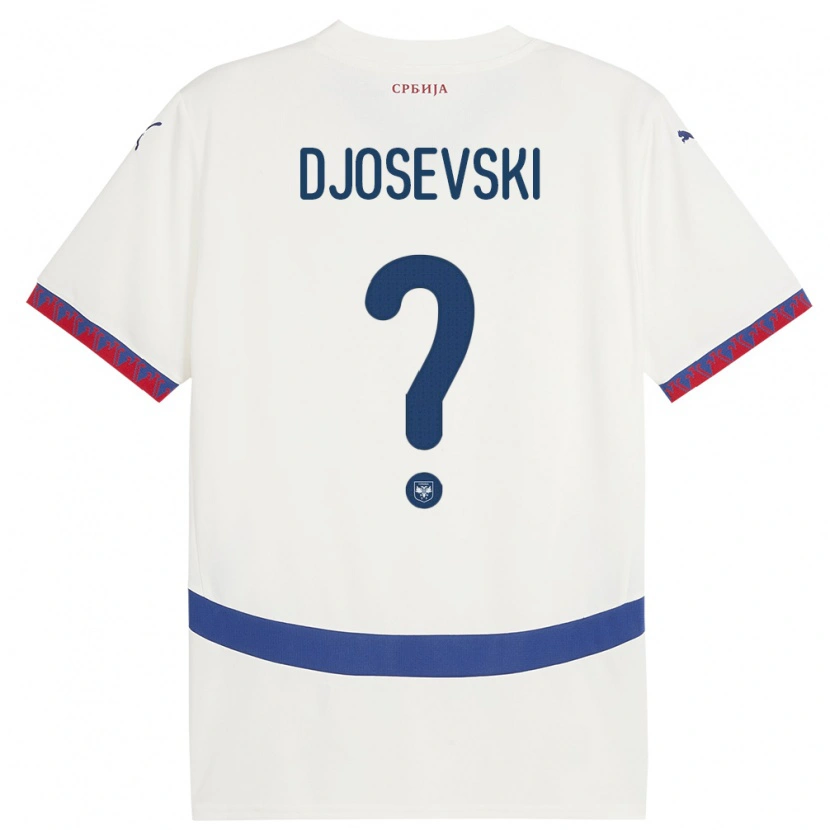 Danxen Mujer Camiseta Serbia Stefan Djosevski #0 Blanco 2ª Equipación 24-26 La Camisa México