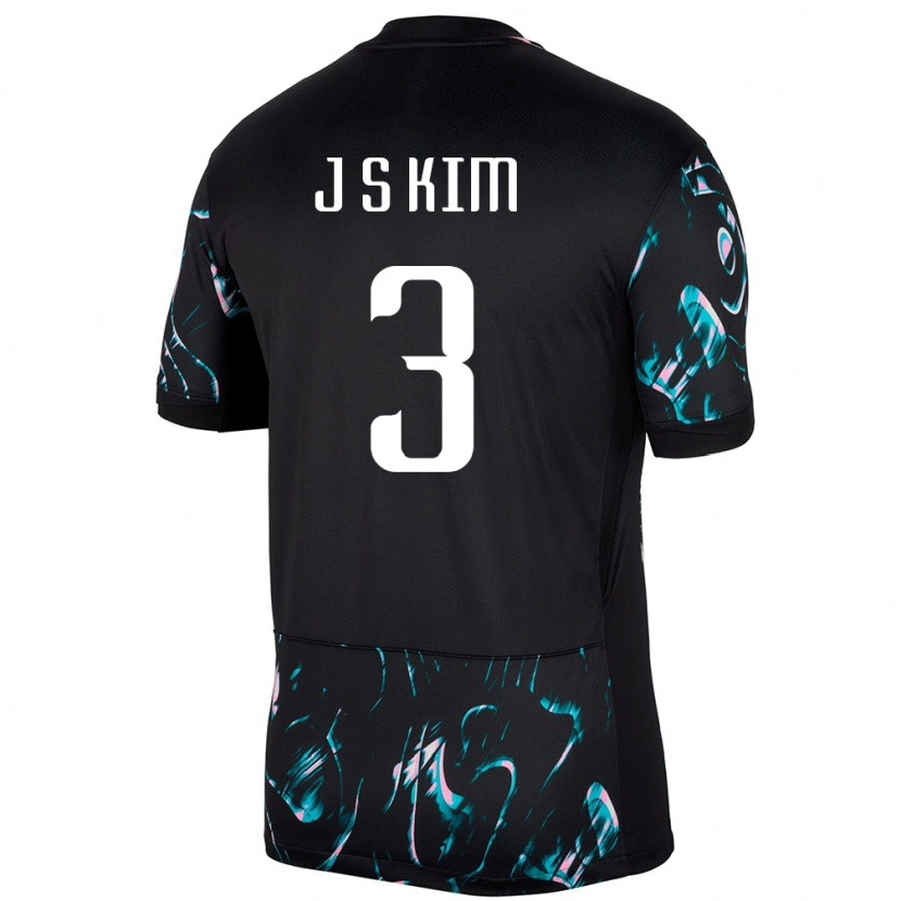 Danxen Mujer Camiseta Corea Del Sur Jin-Su Kim #3 Negro 2ª Equipación 24-26 La Camisa México