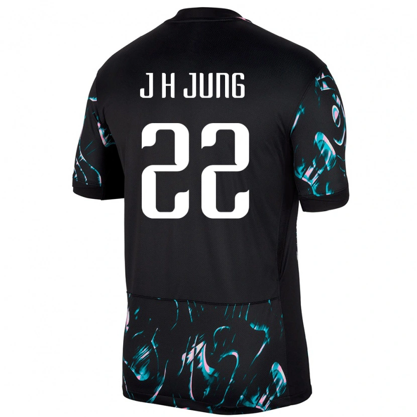 Danxen Mujer Camiseta Corea Del Sur Jung Jong Hun #22 Negro 2ª Equipación 24-26 La Camisa México