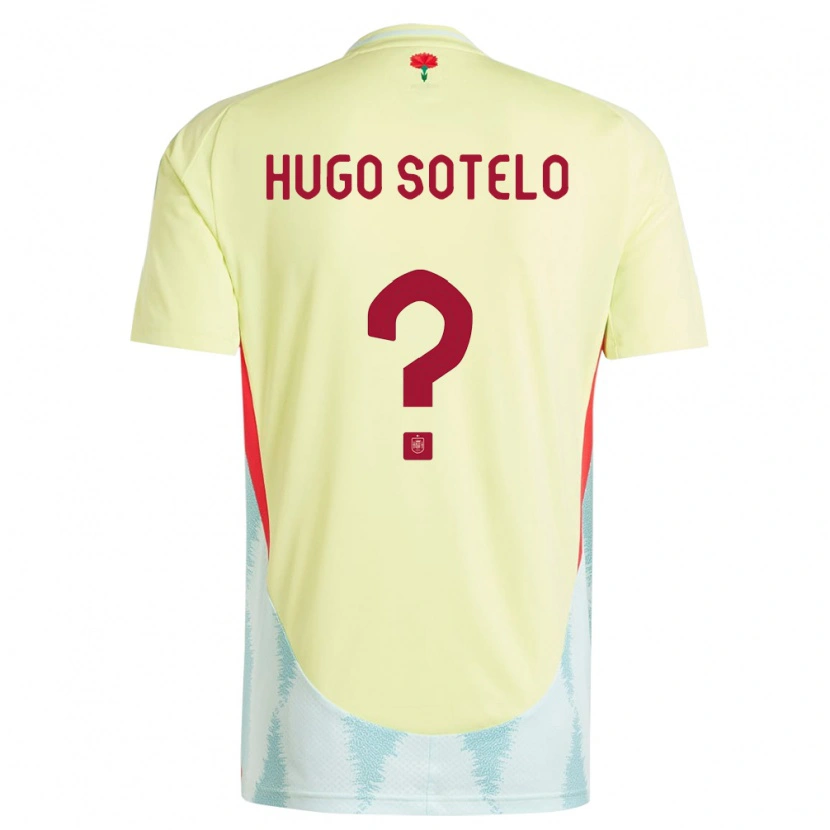 Danxen Mujer Camiseta España Hugo Sotelo #0 Amarillo 2ª Equipación 24-26 La Camisa México
