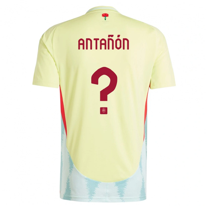 Danxen Mujer Camiseta España Andrés Antañón #0 Amarillo 2ª Equipación 24-26 La Camisa México