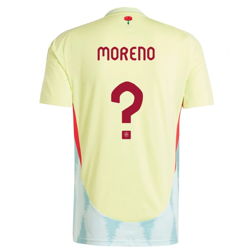Danxen Mujer Camiseta España Hugo Moreno #0 Amarillo 2ª Equipación 24-26 La Camisa México