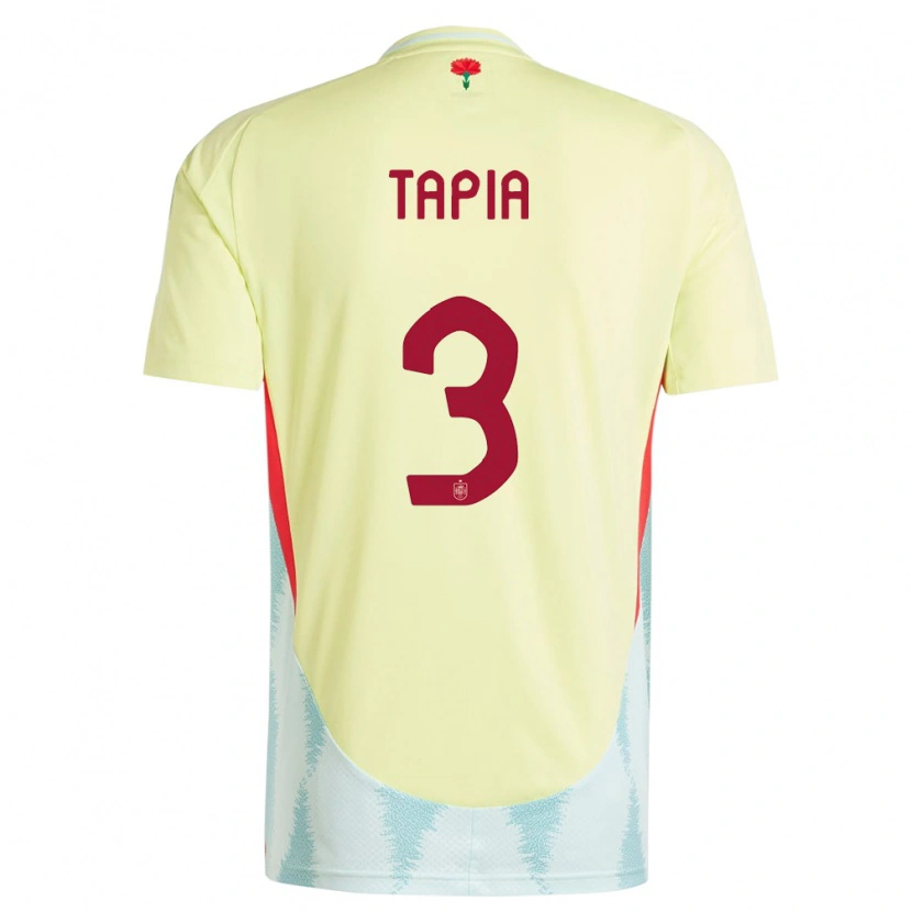 Danxen Mujer Camiseta España Unai Tapia #3 Amarillo 2ª Equipación 24-26 La Camisa México