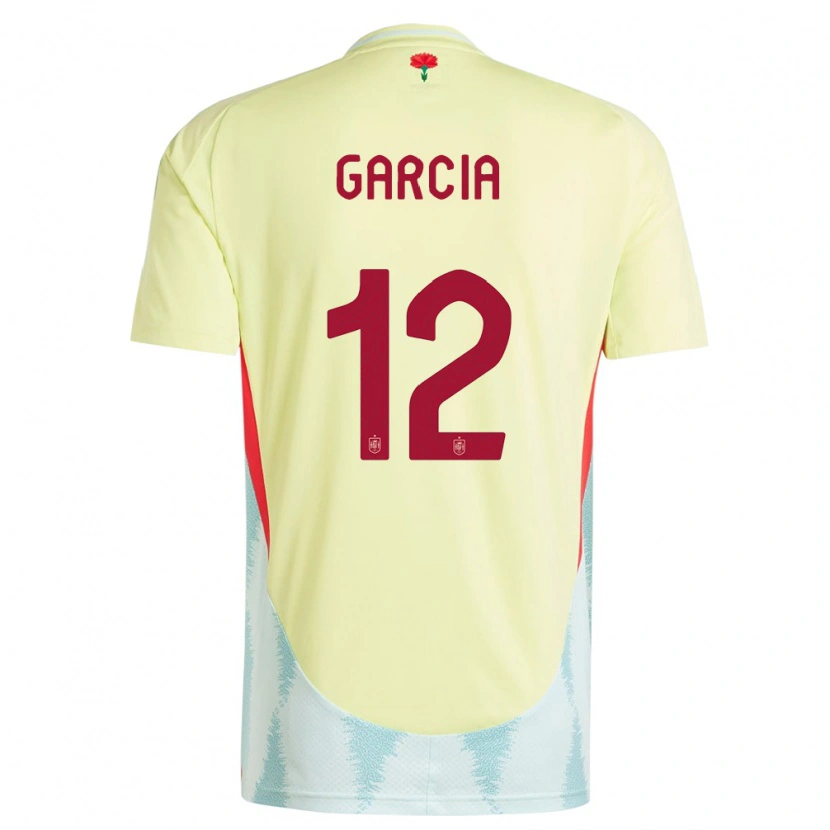 Danxen Mujer Camiseta España Pablo García #12 Amarillo 2ª Equipación 24-26 La Camisa México