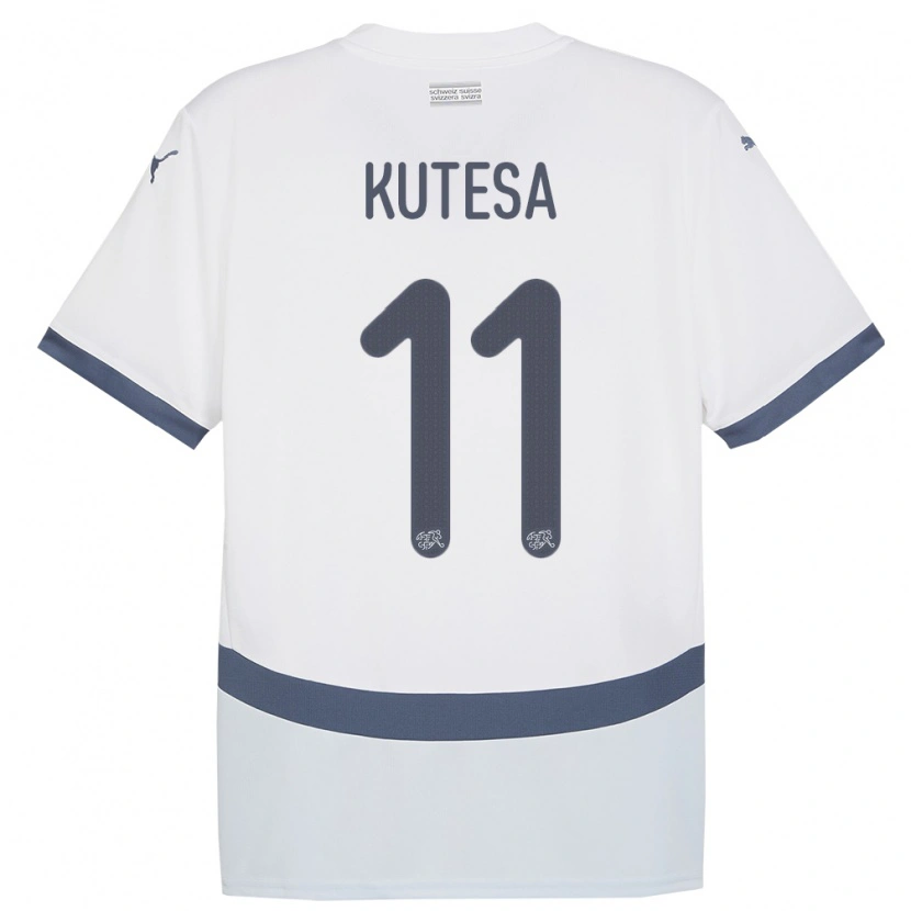 Danxen Mujer Camiseta Suiza Dereck Kutesa #11 Blanco 2ª Equipación 24-26 La Camisa México