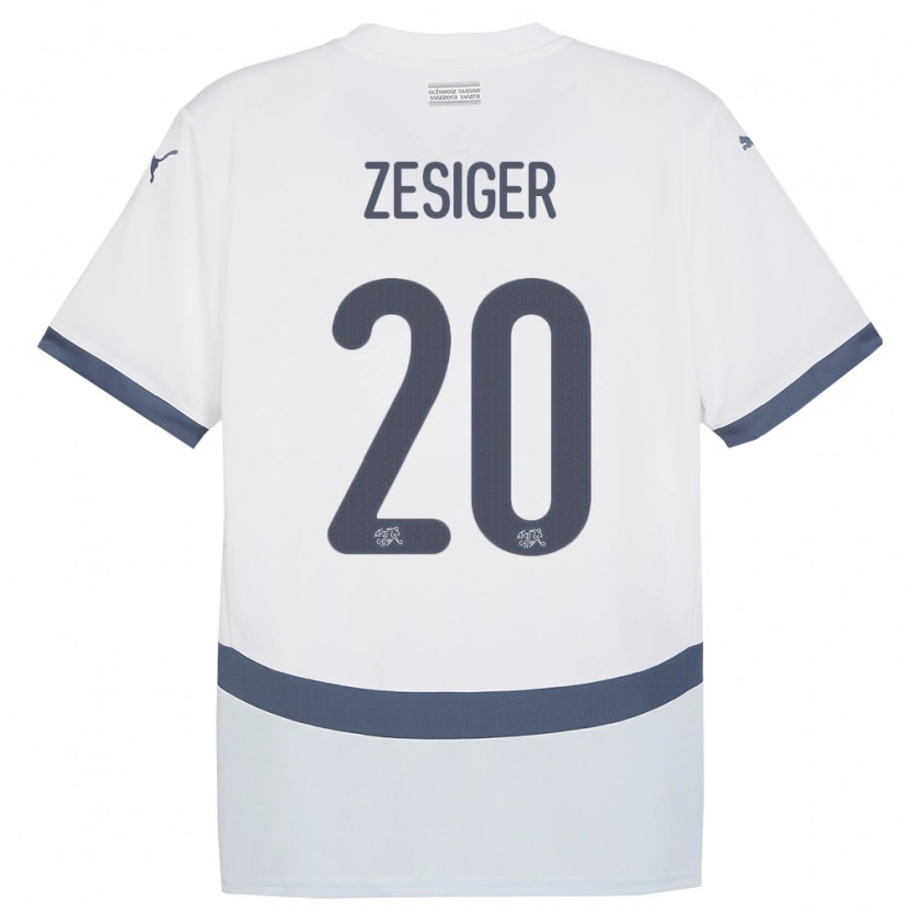 Danxen Mujer Camiseta Suiza Cédric Zesiger #20 Blanco 2ª Equipación 24-26 La Camisa México