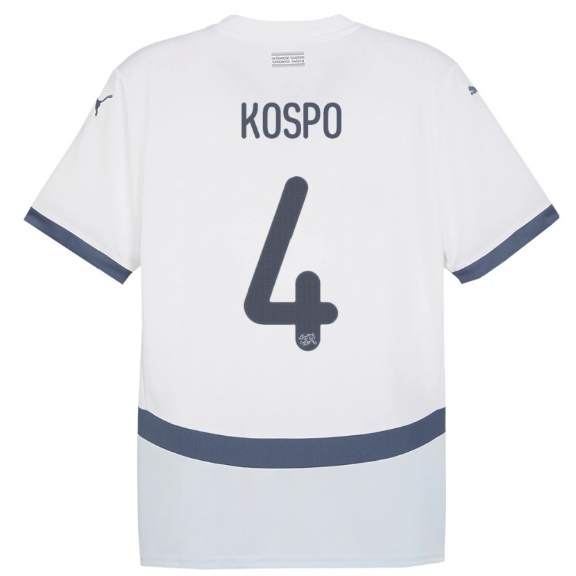 Danxen Mujer Camiseta Suiza Eman Kospo #4 Blanco 2ª Equipación 24-26 La Camisa México