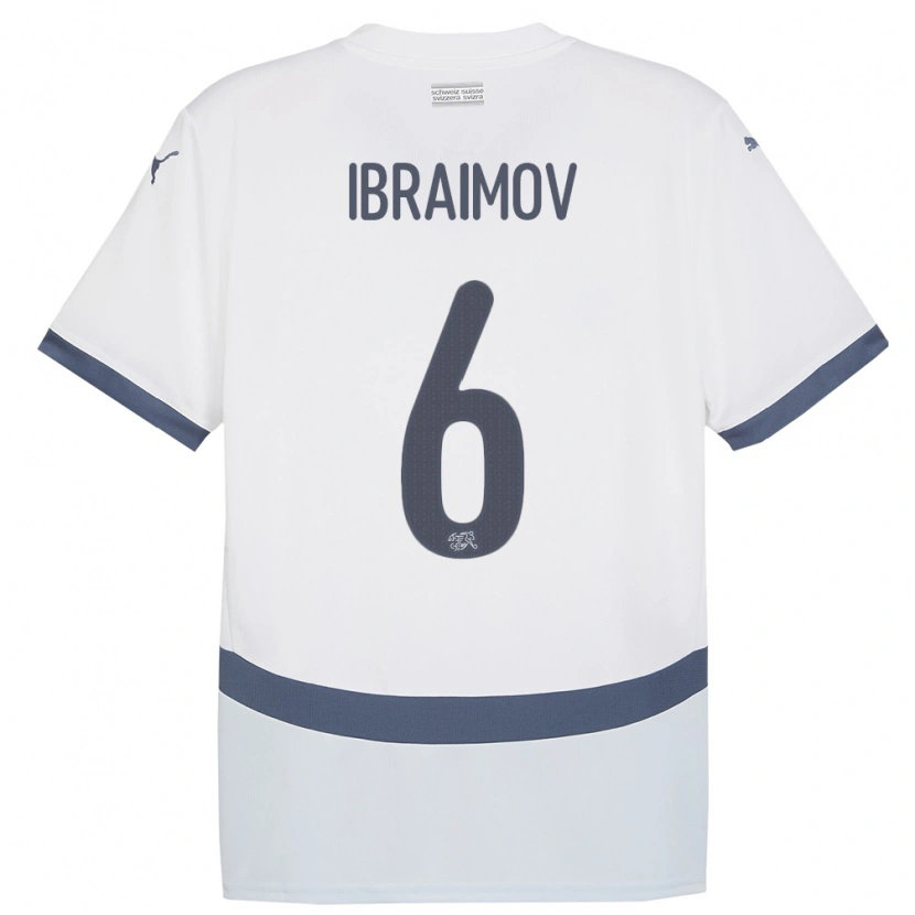 Danxen Mujer Camiseta Suiza Leonit Ibraimov #6 Blanco 2ª Equipación 24-26 La Camisa México