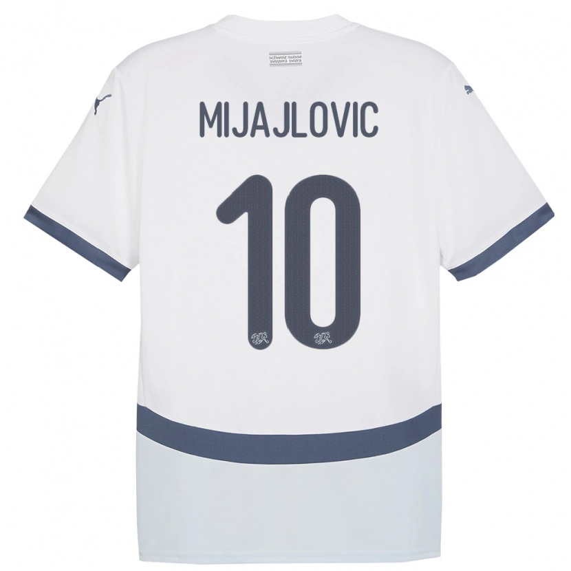 Danxen Mujer Camiseta Suiza Mladen Mijajlovic #10 Blanco 2ª Equipación 24-26 La Camisa México