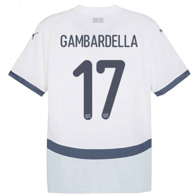 Danxen Mujer Camiseta Suiza Matteo Gambardella #17 Blanco 2ª Equipación 24-26 La Camisa México