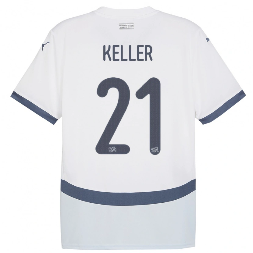Danxen Mujer Camiseta Suiza Marvin Keller #21 Blanco 2ª Equipación 24-26 La Camisa México
