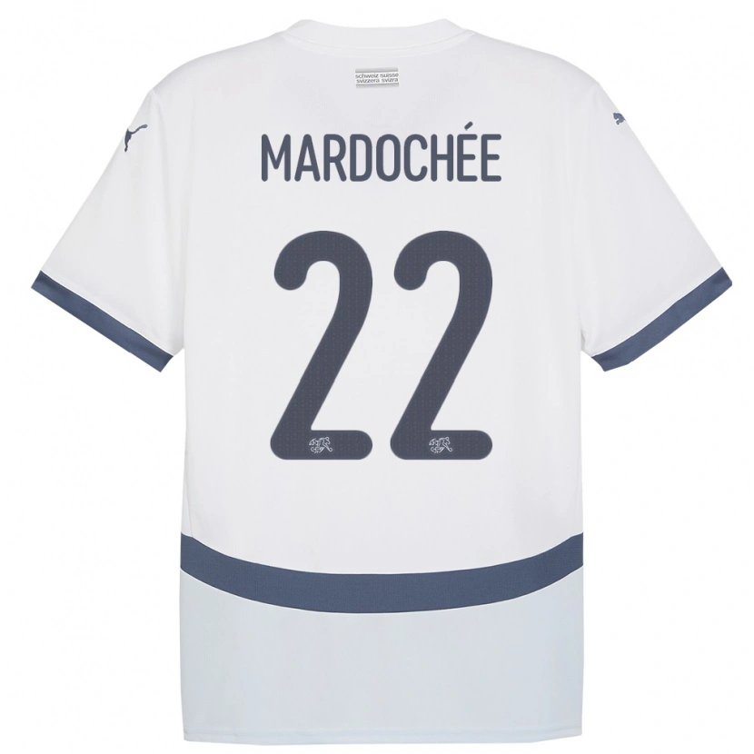 Danxen Mujer Camiseta Suiza Miguel Mardochée #22 Blanco 2ª Equipación 24-26 La Camisa México