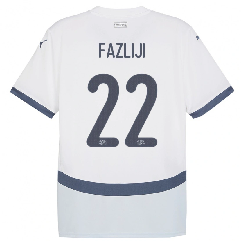 Danxen Mujer Camiseta Suiza Anid Fazliji #22 Blanco 2ª Equipación 24-26 La Camisa México