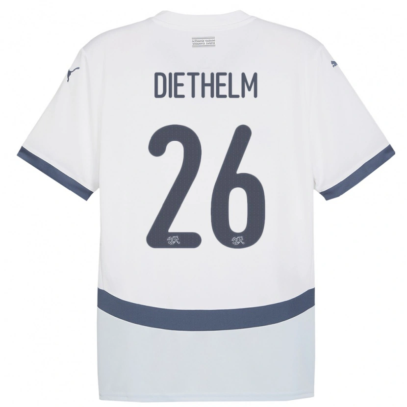 Danxen Mujer Camiseta Suiza Thierry Diethelm #26 Blanco 2ª Equipación 24-26 La Camisa México
