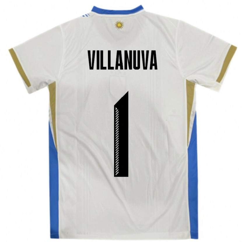 Danxen Mujer Camiseta Uruguay Josefina Villanuva #1 Blanco Azul 2ª Equipación 24-26 La Camisa México