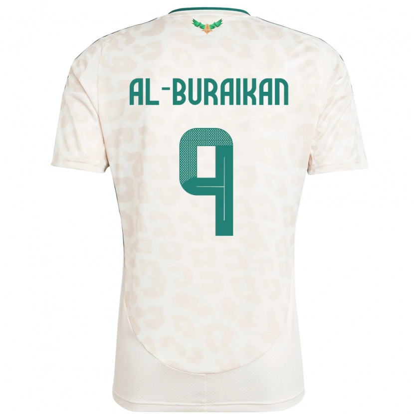 Danxen Mujer Camiseta Arabia Saudita Firas Al-Buraikan #9 Blanco 2ª Equipación 24-26 La Camisa México