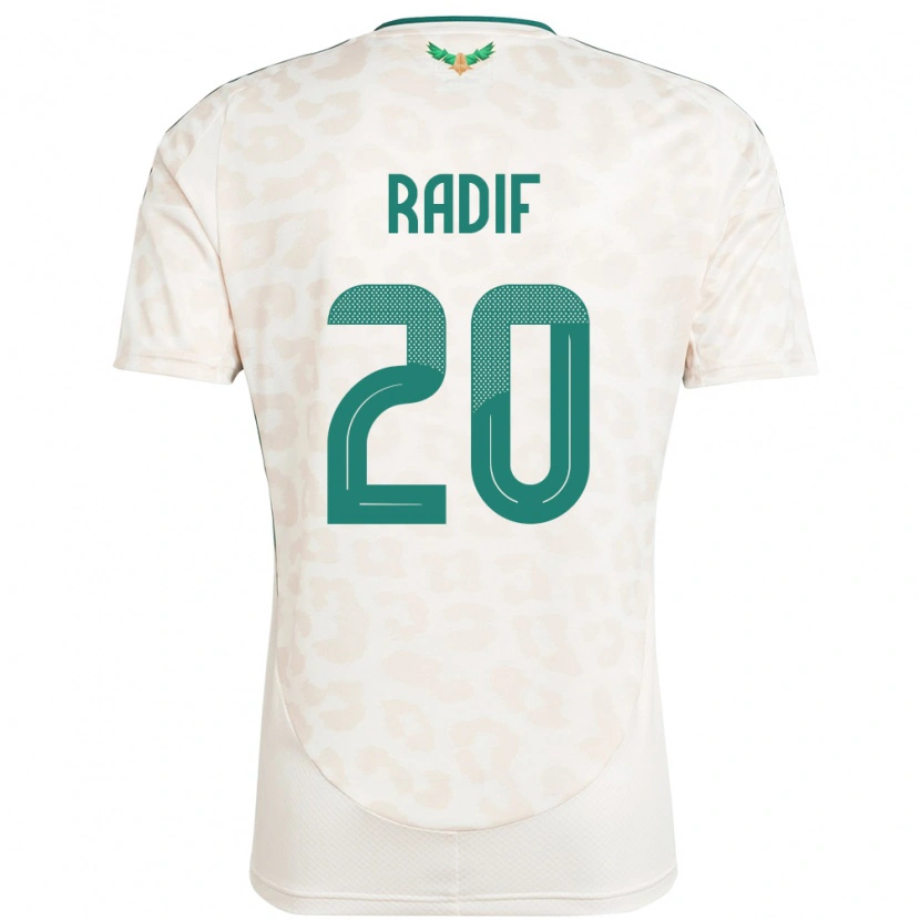 Danxen Mujer Camiseta Arabia Saudita Abdullah Radif #20 Blanco 2ª Equipación 24-26 La Camisa México