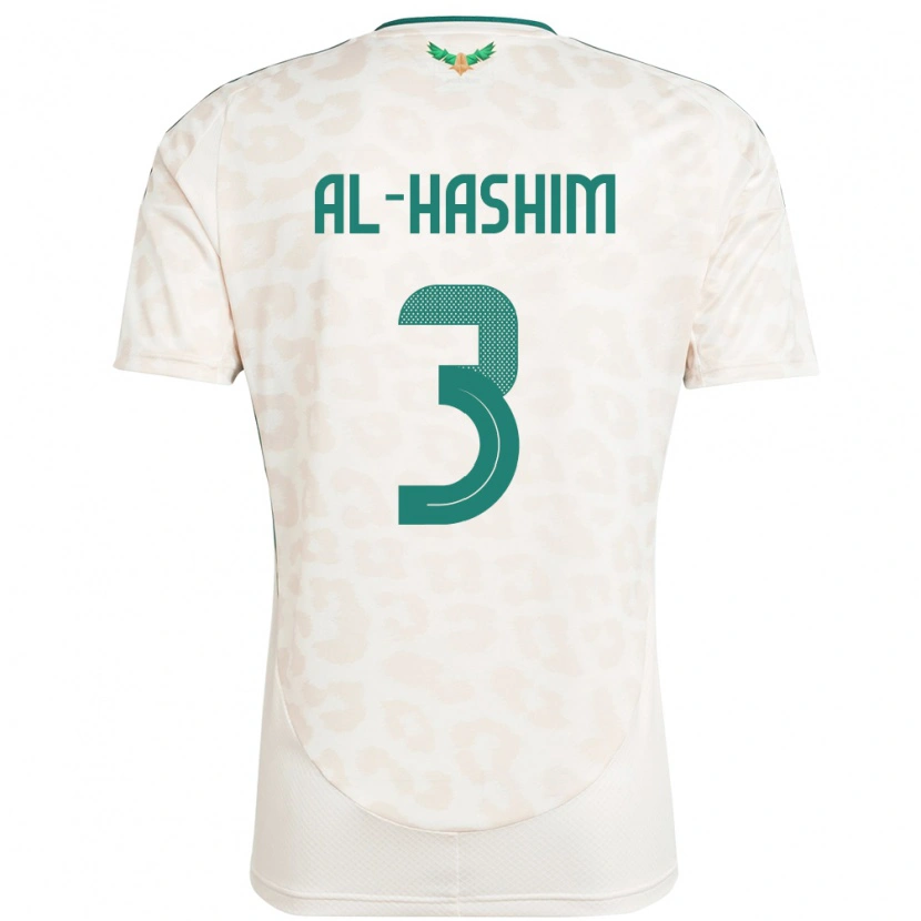 Danxen Mujer Camiseta Arabia Saudita Jawad Al-Hashim #3 Blanco 2ª Equipación 24-26 La Camisa México