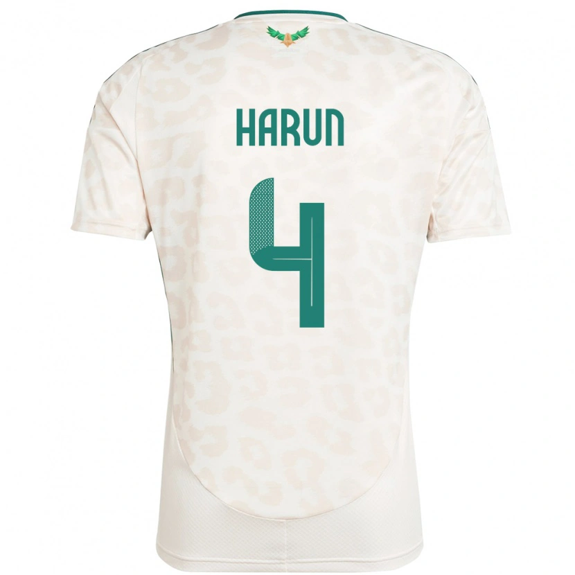 Danxen Mujer Camiseta Arabia Saudita Saud Harun #4 Blanco 2ª Equipación 24-26 La Camisa México