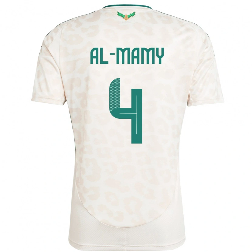 Danxen Mujer Camiseta Arabia Saudita Abdulrahman Al-Mamy #4 Blanco 2ª Equipación 24-26 La Camisa México