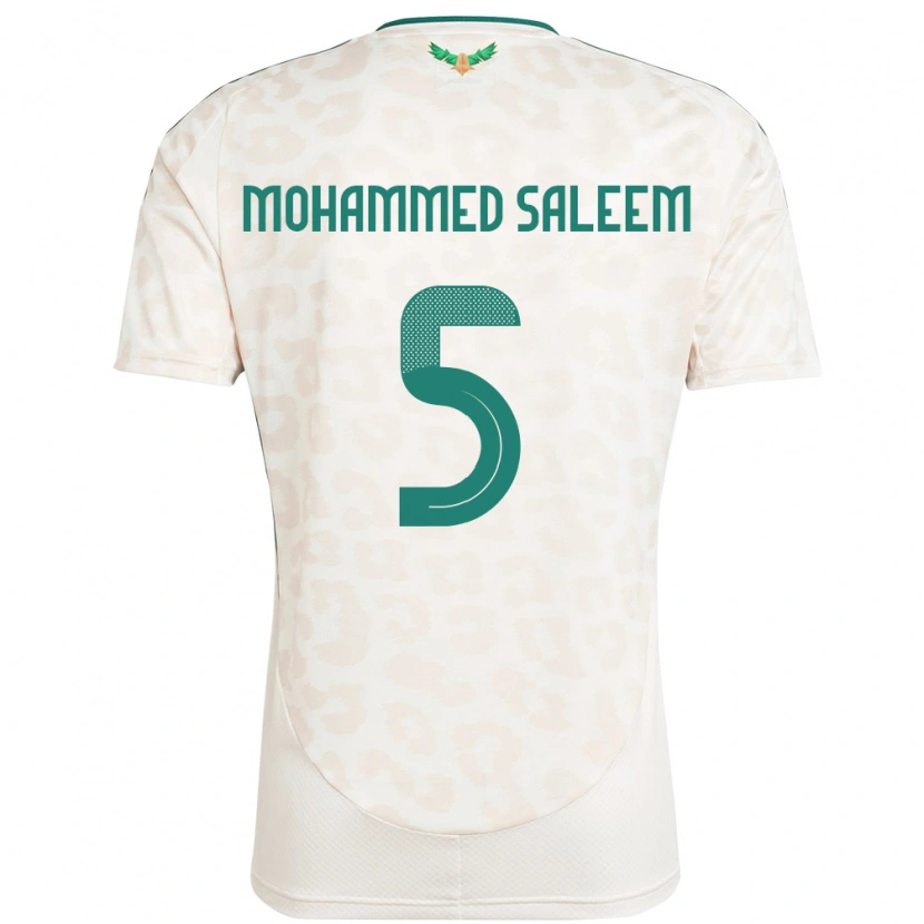 Danxen Mujer Camiseta Arabia Saudita Moayad Mohammed Saleem #5 Blanco 2ª Equipación 24-26 La Camisa México