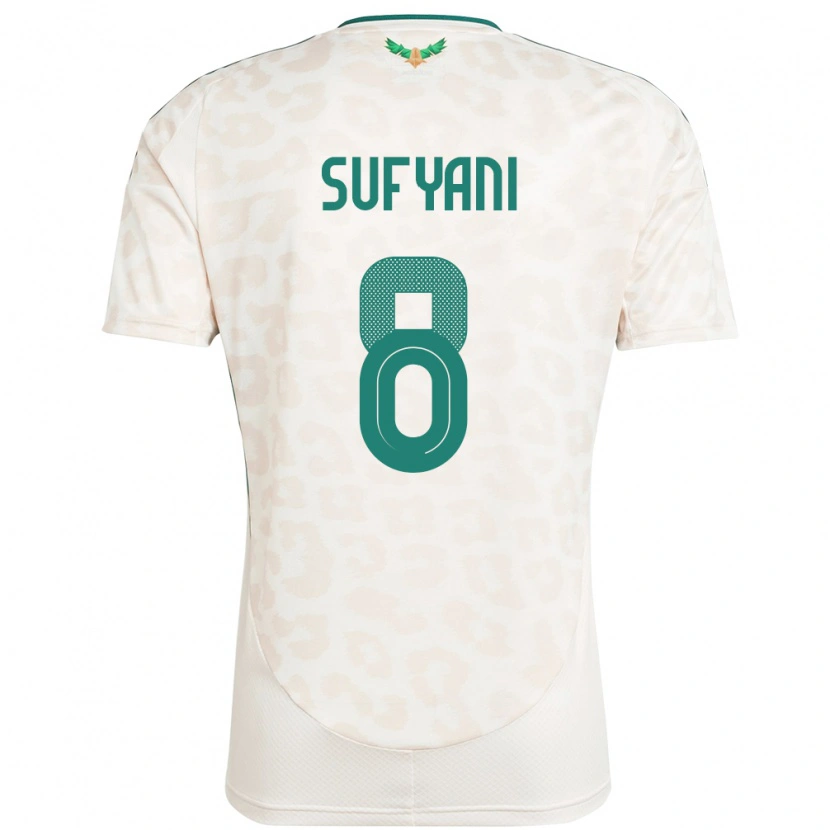 Danxen Mujer Camiseta Arabia Saudita Abdulrahman Sufyani #8 Blanco 2ª Equipación 24-26 La Camisa México