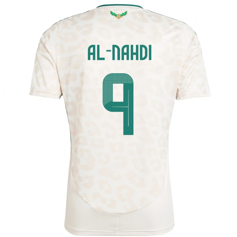 Danxen Mujer Camiseta Arabia Saudita Youssef Al-Nahdi #9 Blanco 2ª Equipación 24-26 La Camisa México
