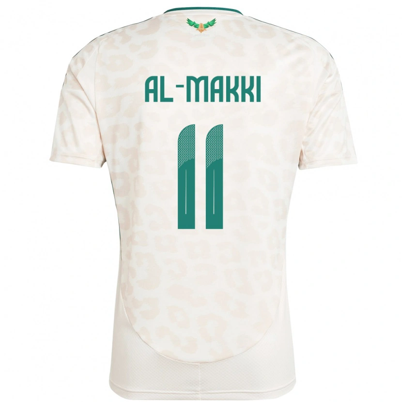 Danxen Mujer Camiseta Arabia Saudita Ali Al-Makki #11 Blanco 2ª Equipación 24-26 La Camisa México