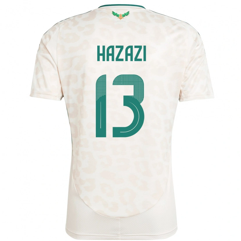 Danxen Mujer Camiseta Arabia Saudita Bassam Hazazi #13 Blanco 2ª Equipación 24-26 La Camisa México