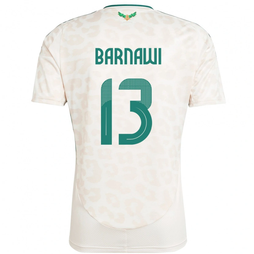 Danxen Mujer Camiseta Arabia Saudita Abdulsalam Barnawi #13 Blanco 2ª Equipación 24-26 La Camisa México