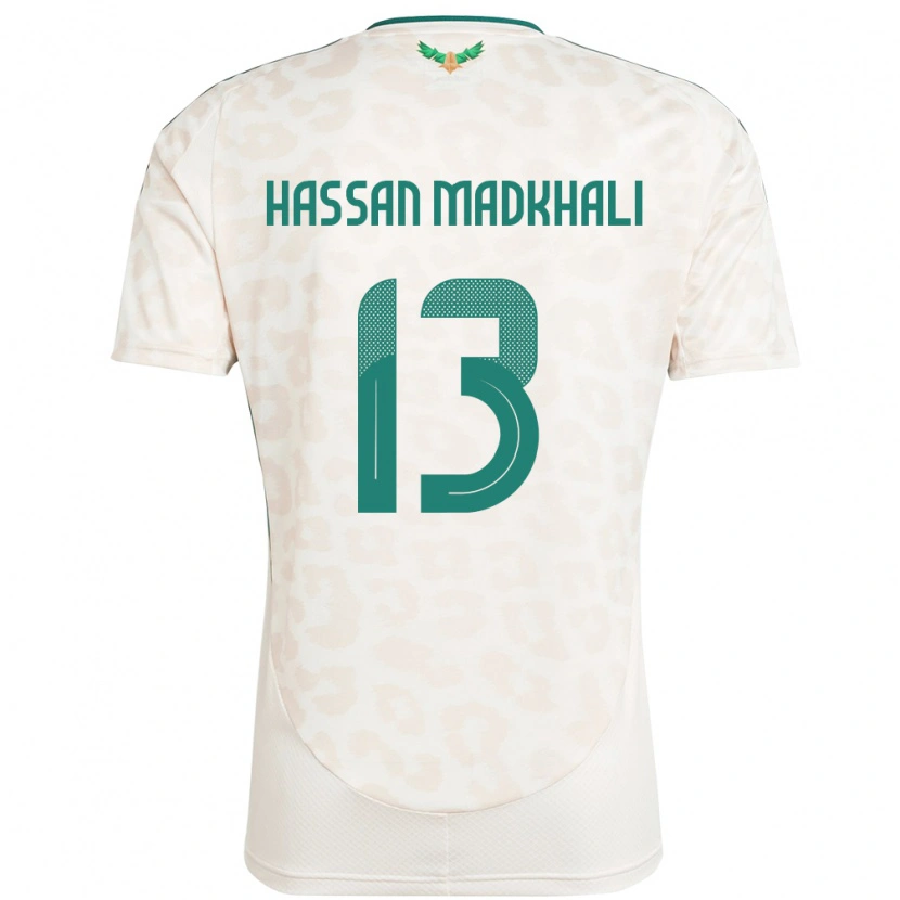 Danxen Mujer Camiseta Arabia Saudita Mohammed Hassan Madkhali #13 Blanco 2ª Equipación 24-26 La Camisa México