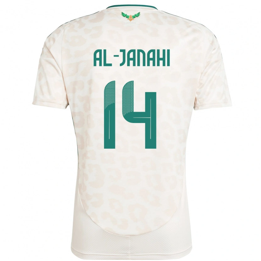 Danxen Mujer Camiseta Arabia Saudita Nawaf Al-Janahi #14 Blanco 2ª Equipación 24-26 La Camisa México