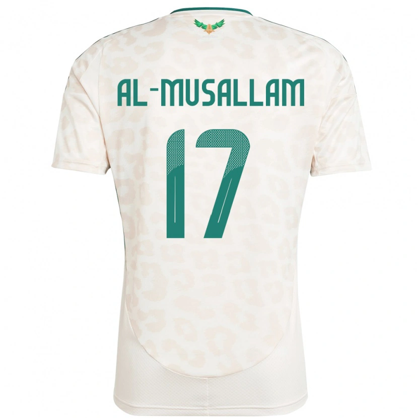 Danxen Mujer Camiseta Arabia Saudita Hassan Al-Musallam #17 Blanco 2ª Equipación 24-26 La Camisa México