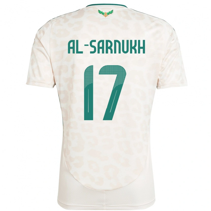 Danxen Mujer Camiseta Arabia Saudita Mohamed Al-Sarnukh #17 Blanco 2ª Equipación 24-26 La Camisa México