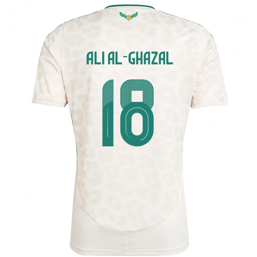 Danxen Mujer Camiseta Arabia Saudita Hassan Ali Al-Ghazal #18 Blanco 2ª Equipación 24-26 La Camisa México