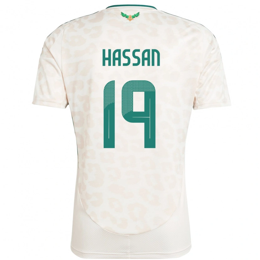 Danxen Mujer Camiseta Arabia Saudita Abdulhakim Hassan #19 Blanco 2ª Equipación 24-26 La Camisa México