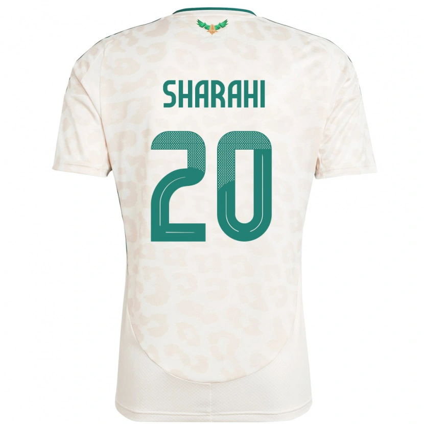 Danxen Mujer Camiseta Arabia Saudita Anwar Sharahi #20 Blanco 2ª Equipación 24-26 La Camisa México