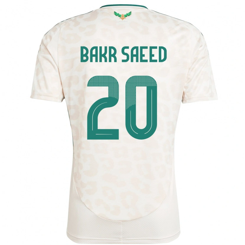 Danxen Mujer Camiseta Arabia Saudita Abu Bakr Saeed #20 Blanco 2ª Equipación 24-26 La Camisa México