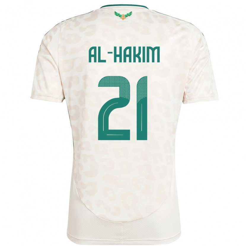 Danxen Mujer Camiseta Arabia Saudita Mohammed Al-Hakim #21 Blanco 2ª Equipación 24-26 La Camisa México