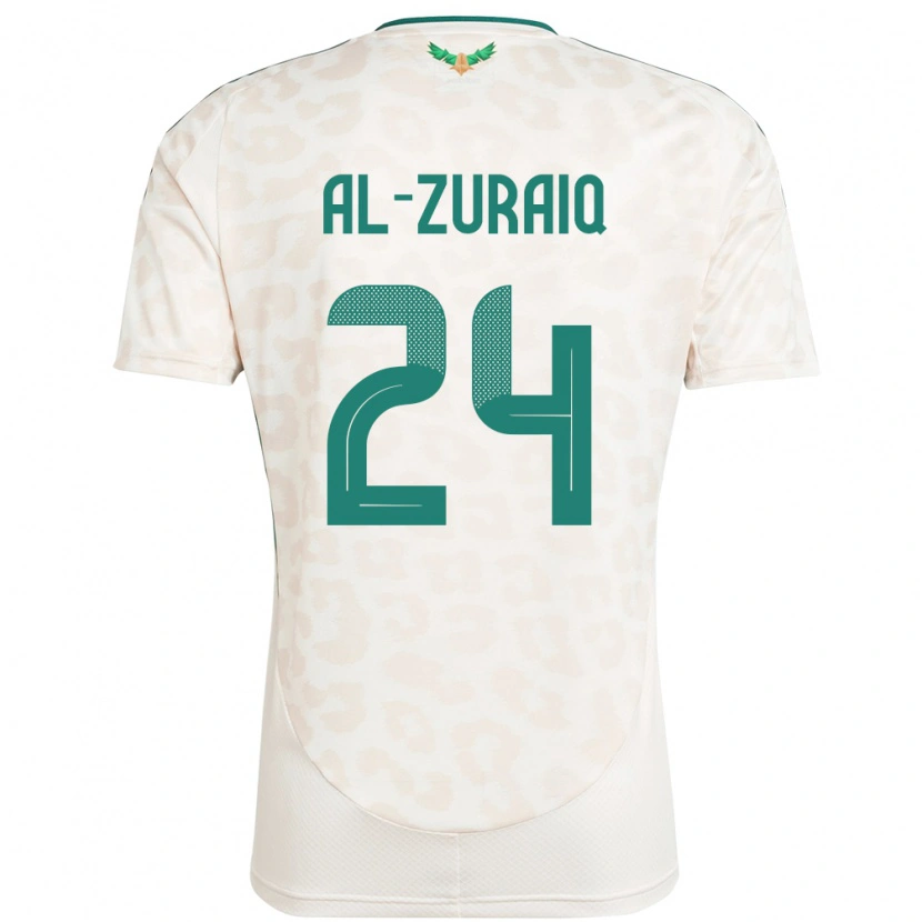 Danxen Mujer Camiseta Arabia Saudita Saeed Ibrahim Al-Zuraiq #24 Blanco 2ª Equipación 24-26 La Camisa México