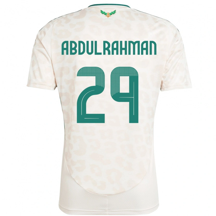 Danxen Mujer Camiseta Arabia Saudita Mohammed Abdulrahman #29 Blanco 2ª Equipación 24-26 La Camisa México