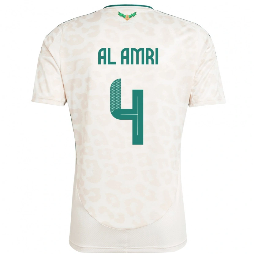 Danxen Mujer Camiseta Arabia Saudita Abdulelah Al Amri #4 Blanco 2ª Equipación 24-26 La Camisa México