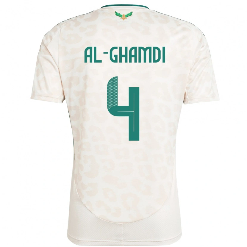 Danxen Mujer Camiseta Arabia Saudita Talah Al Ghamdi #4 Blanco 2ª Equipación 24-26 La Camisa México