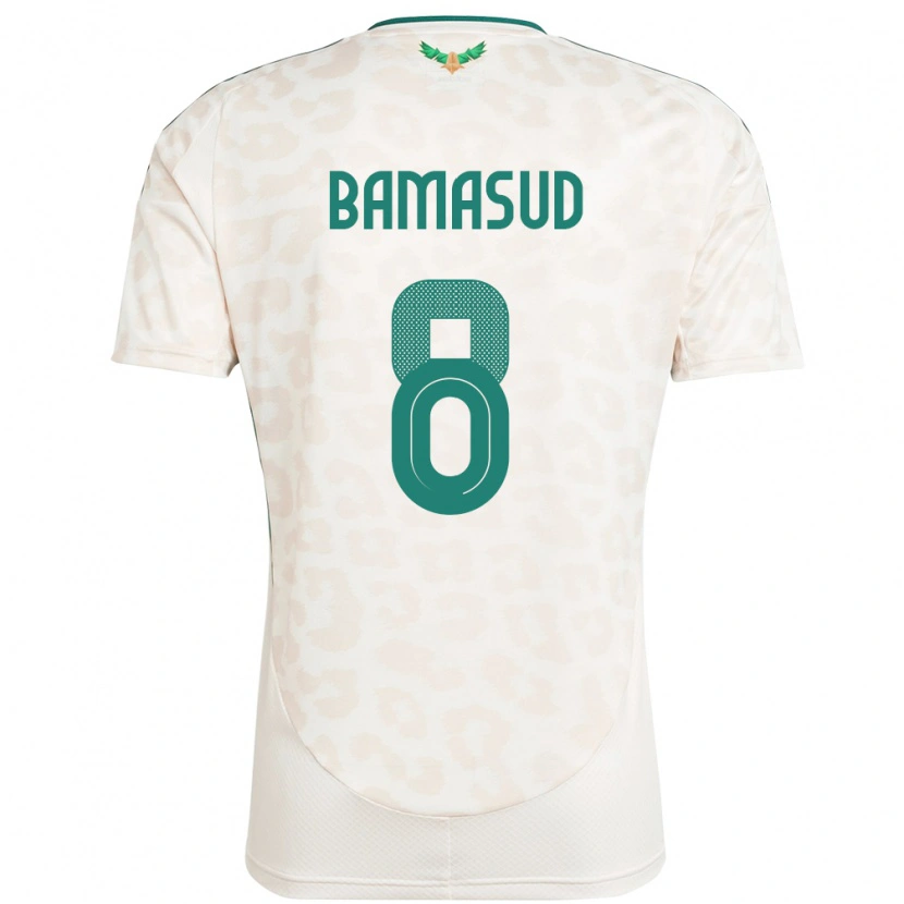 Danxen Mujer Camiseta Arabia Saudita Ahmed Bamasud #8 Blanco 2ª Equipación 24-26 La Camisa México